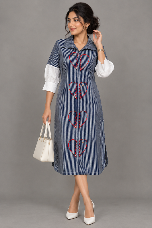 HEARTLINE STRIPE DENIM