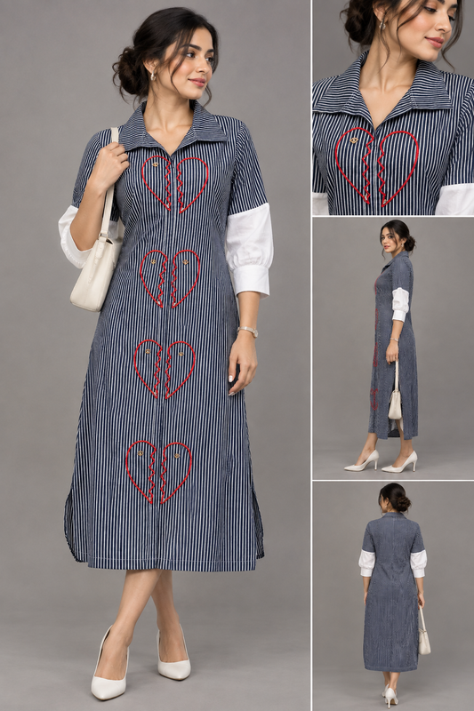 HEARTLINE STRIPE DENIM